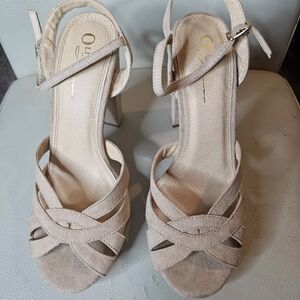 OH Beige Strappy Women's Heels